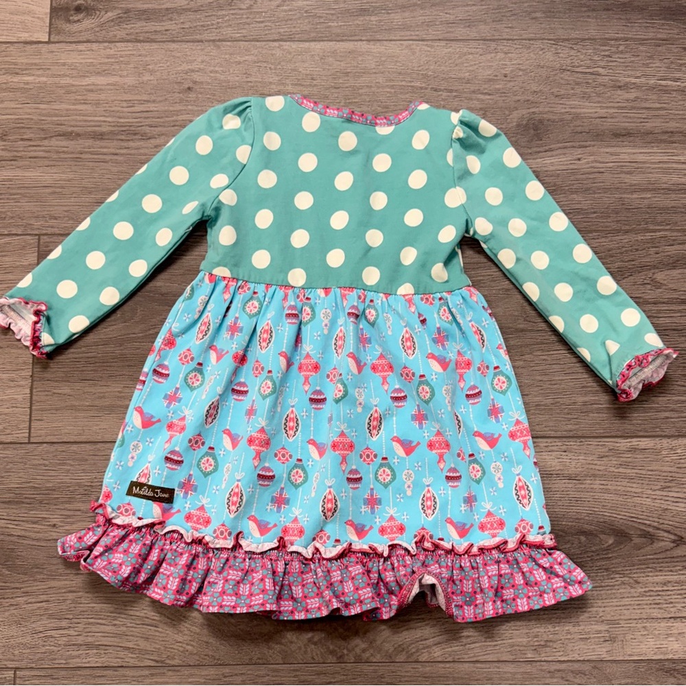 Matilda Jane Holiday Dress, pink, blue, & green, sz 18-24 months - Picture 5 of 7